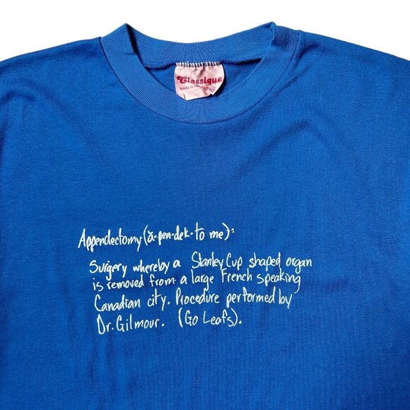 90s Vintage Toronto Maple Leafs Joke T-shirt Hockey Doug Gilmour Single Stitch. - Picture 3 of 6